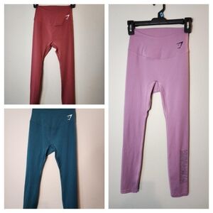 Gymshark Training Athletic Leggings Bundle (Lot of 3), All Size Small